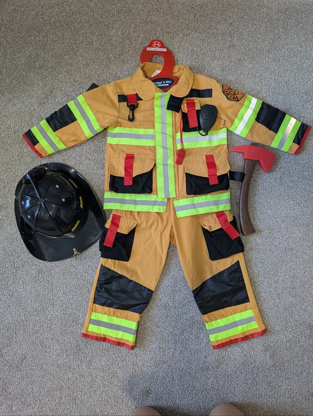 Kids Firefighter Costume Size 3-4